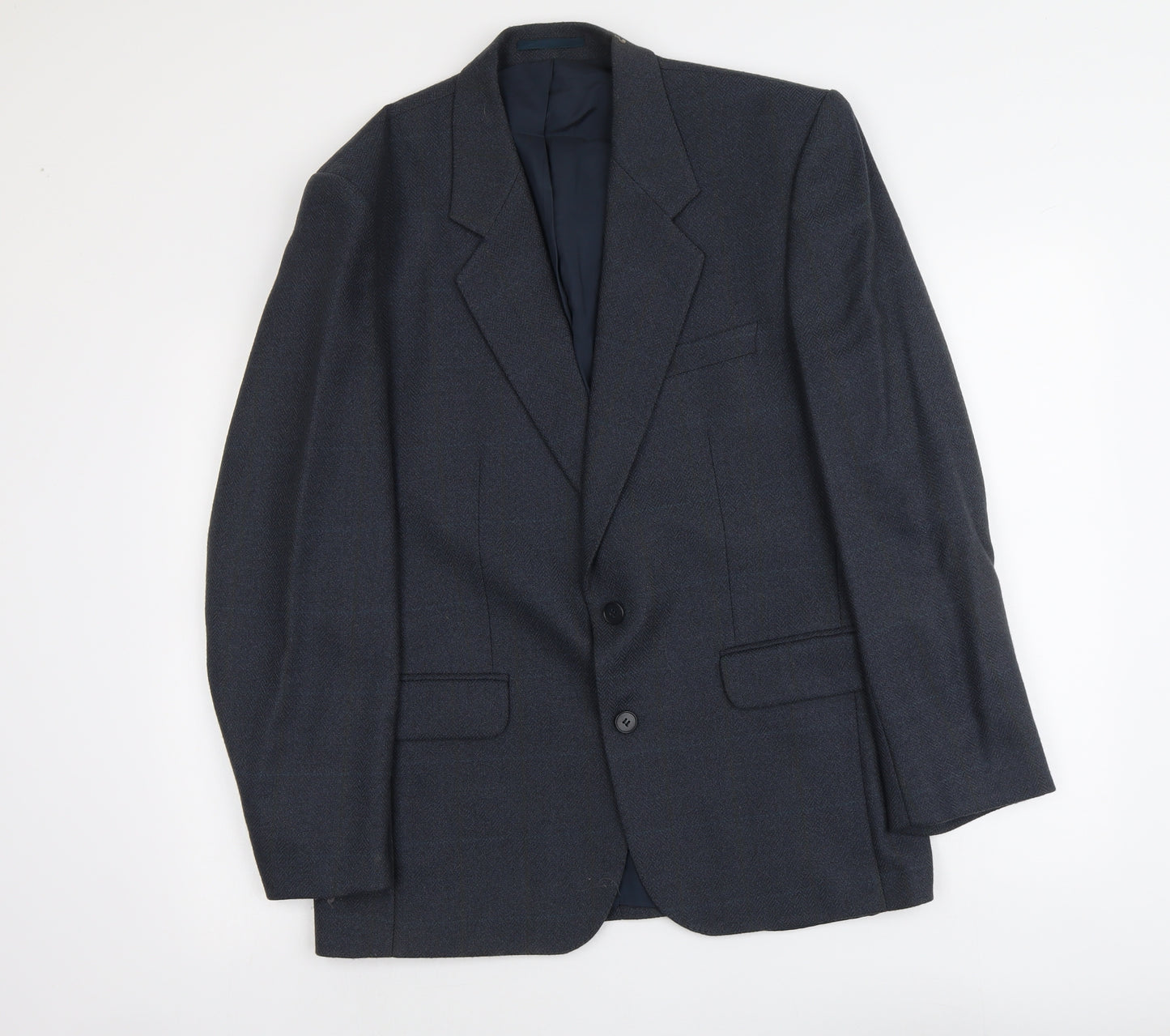 Wellington Mens Blue Wool Jacket Suit Jacket Size L Regular