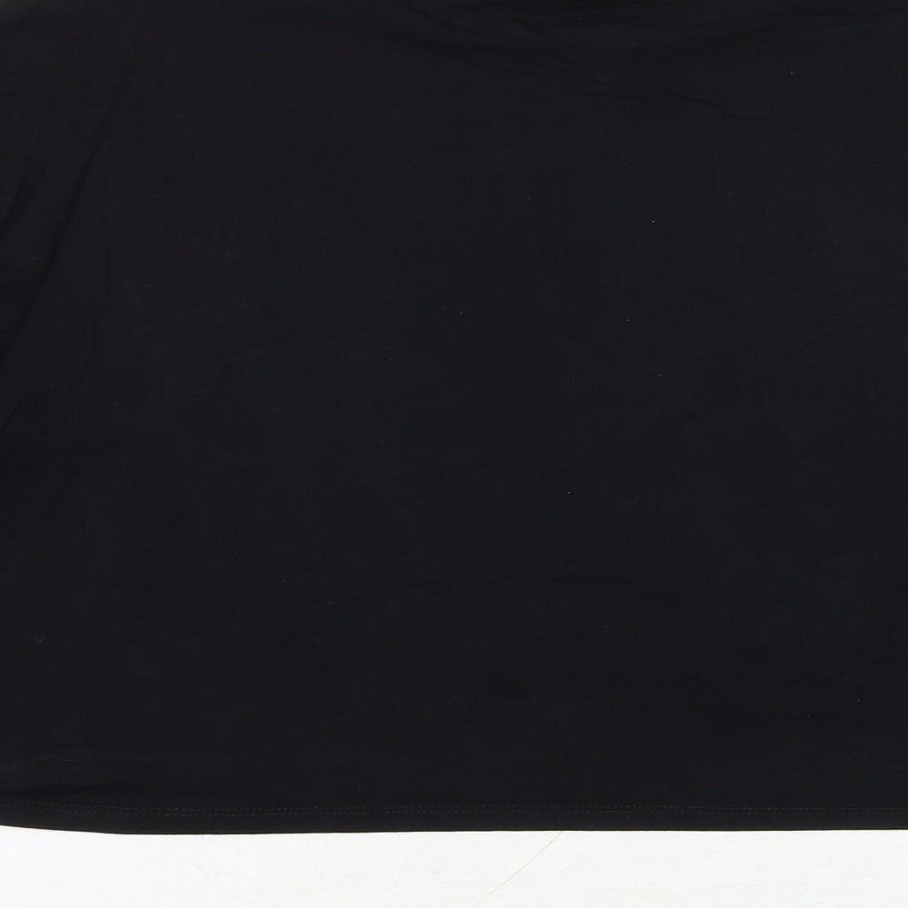 Primark Womens Black Viscose Basic T-Shirt Size 10 Crew Neck