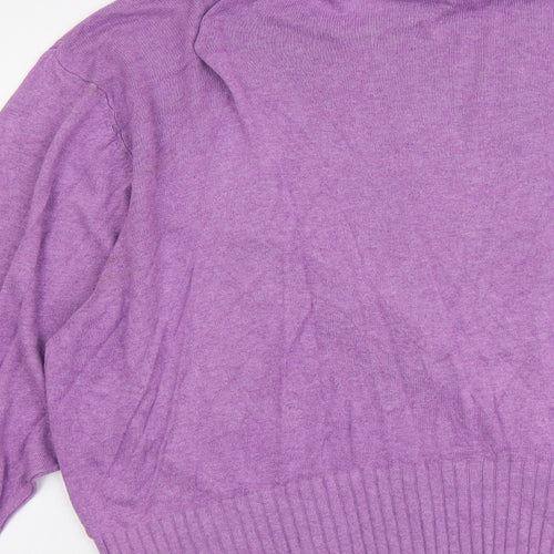Marks and Spencer Womens Purple Round Neck Viscose Pullover Jumper Size XL