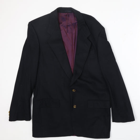 Marks and Spencer Mens Black Wool Jacket Suit Jacket Size 38 Regular