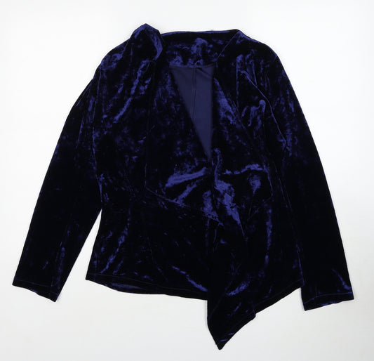 Avon Womens Blue Polyester Jacket Blazer Size 10 - Size 10-12