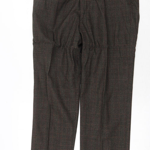 Jackson Mens Brown Polyester Trousers Size 36 in Regular Zip