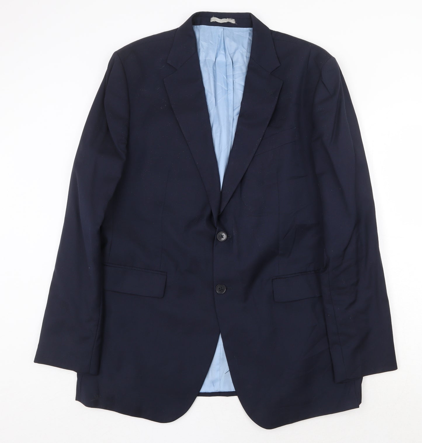 Charles Tyrwhitt Mens Blue Wool Jacket Suit Jacket Size 44 Regular