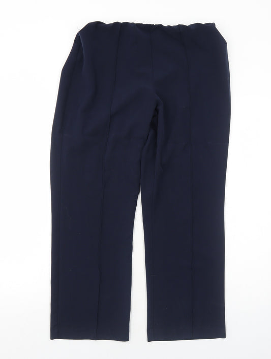 Bonmarché Womens Blue Polyester Trousers Size 14 Regular - Elastic Waist