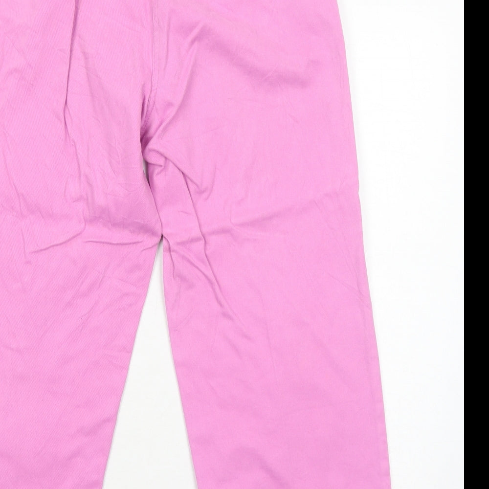 Chatham Womens Pink Cotton Trousers Size 14 Regular Zip