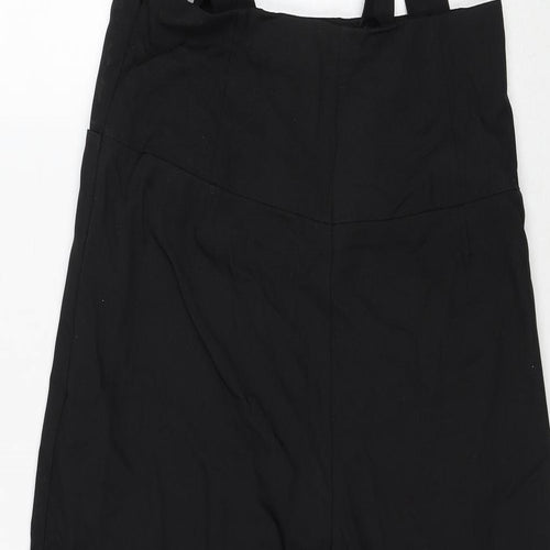 Zara Womens Black Polyester Dungaree One-Piece Size M Zip - Button Frill