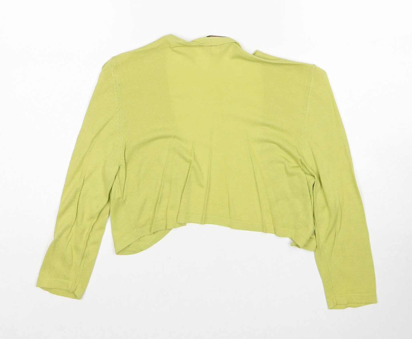 Adini Womens Green Square Neck Bamboo Pullover Jumper Size S Pullover