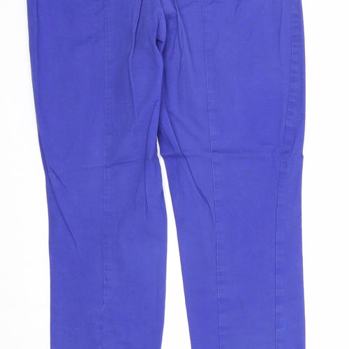 Gap Womens Blue Cotton Trousers Size 12 Slim Zip