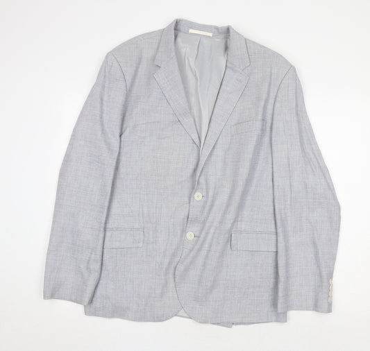 Marks and Spencer Mens Grey Polyester Jacket Suit Jacket Size 46 Regular