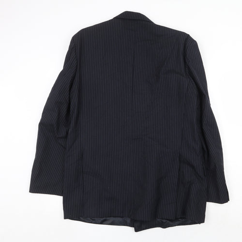 James Barry Mens Blue Striped Wool Jacket Suit Jacket Size 42 Regular