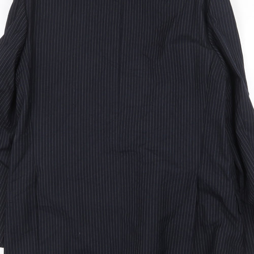 James Barry Mens Blue Striped Wool Jacket Suit Jacket Size 42 Regular