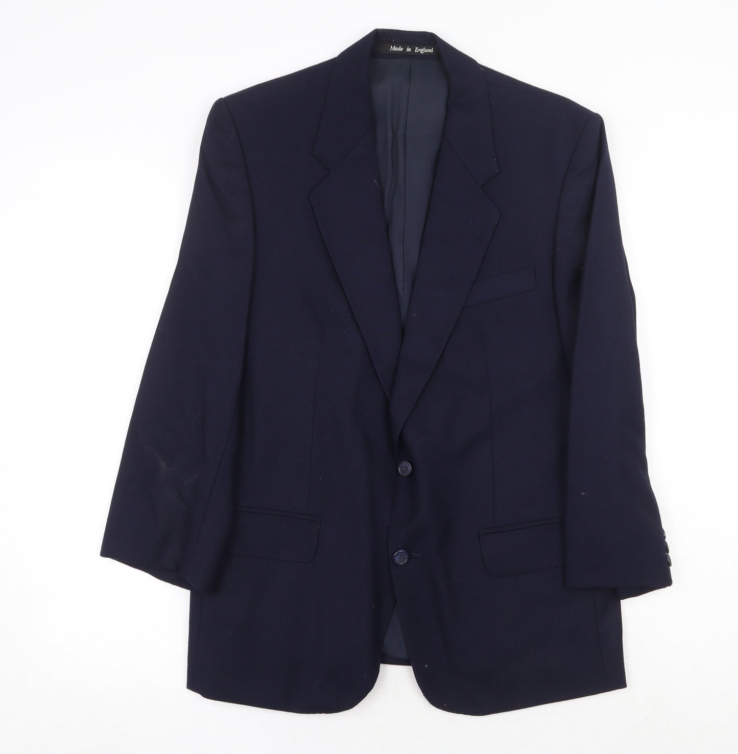 The Label Mens Blue Wool Jacket Suit Jacket Size 40 Regular