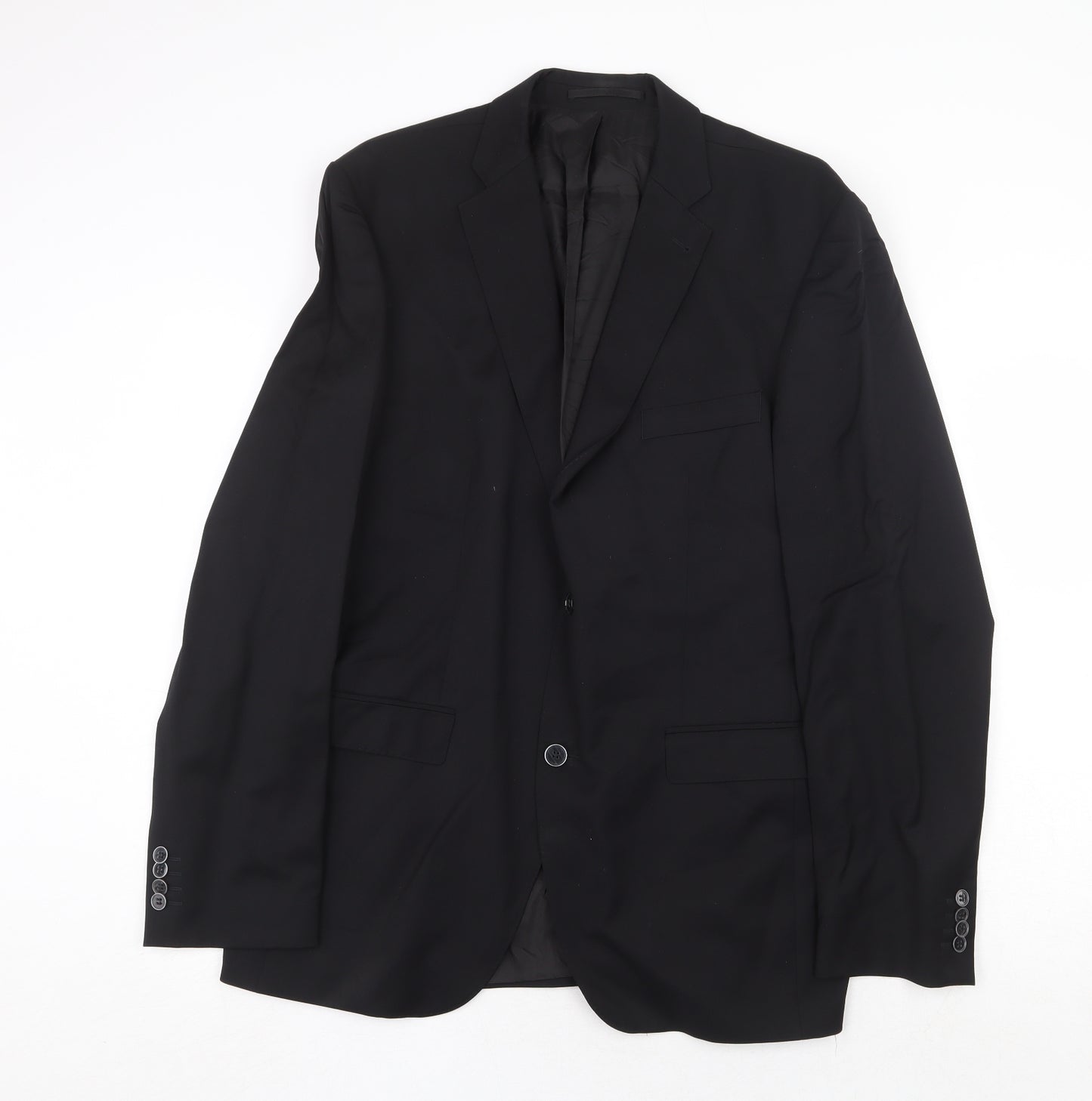 ROY ROBSON Mens Black Wool Jacket Suit Jacket Size 50 Regular