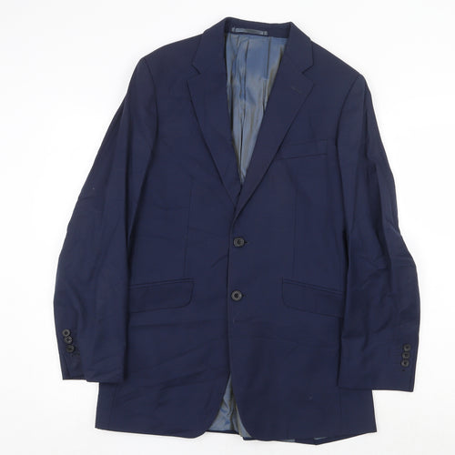 Gresham Blake Mens Blue Wool Jacket Suit Jacket Size 38 Regular