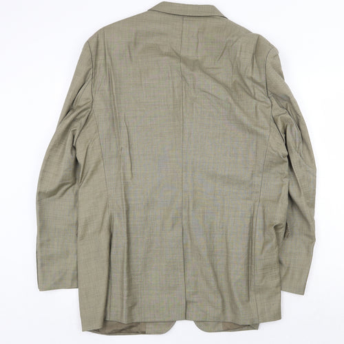 Rochas Mens Green Wool Jacket Suit Jacket Size 42 Regular