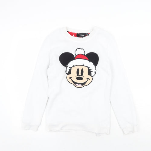 Disney Womens White Polyester Pullover Sweatshirt Size S Pullover