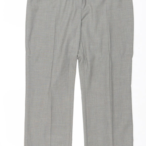 Marks and Spencer Womens Grey Polyester Trousers Size 14 Regular Zip
