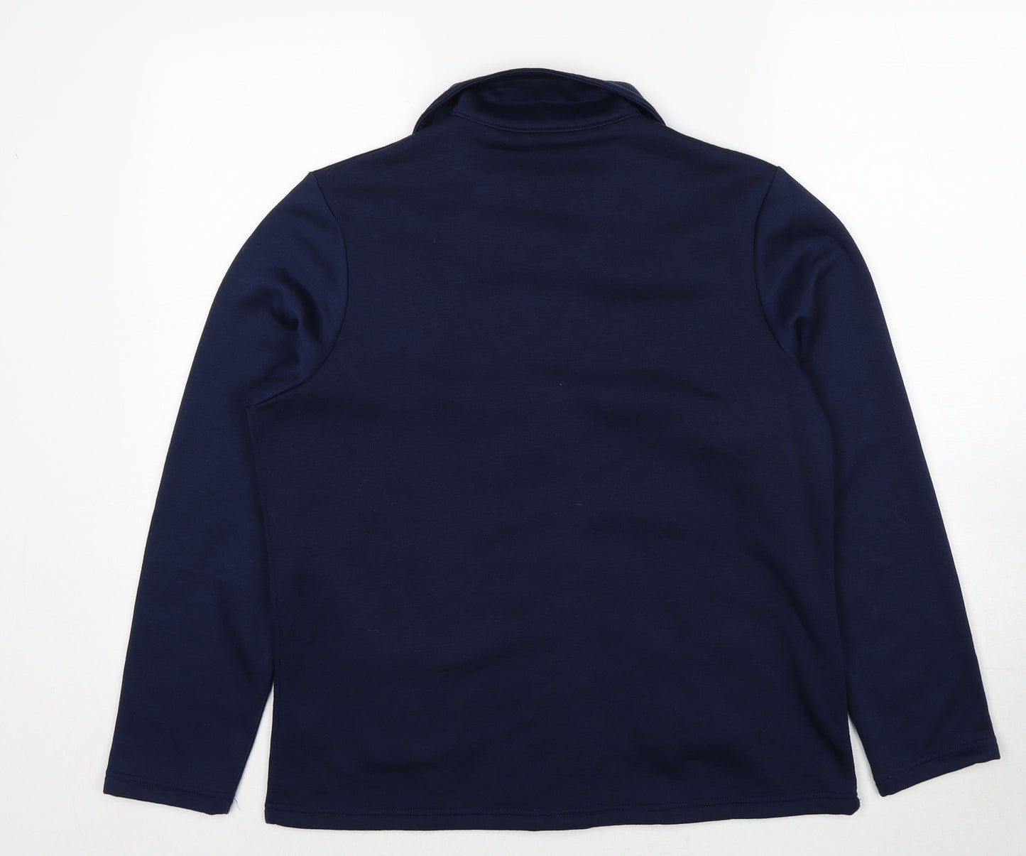 Damart Womens Blue Polyester Jacket Blazer Size 10 - Size 10-12
