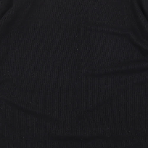 Donna Lewis Womens Black Polyester Basic T-Shirt Size 2XL Crew Neck