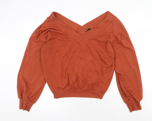 FOREVER 21 Womens Orange Polyester Pullover Sweatshirt Size L Pullover