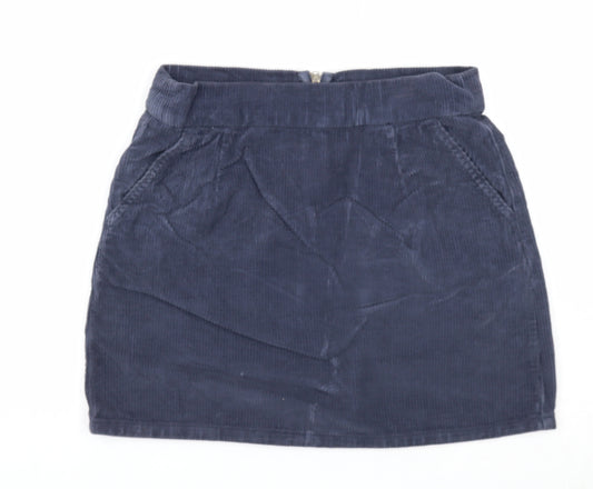 Topshop Womens Blue Cotton Mini Skirt Size 28 in Zip
