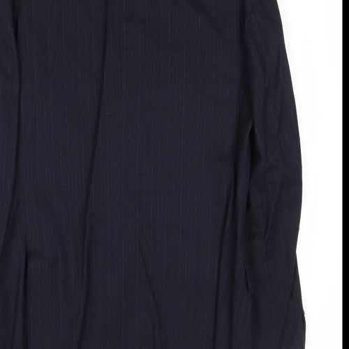 Marks and Spencer Mens Blue Striped Wool Jacket Suit Jacket Size 40 Regular