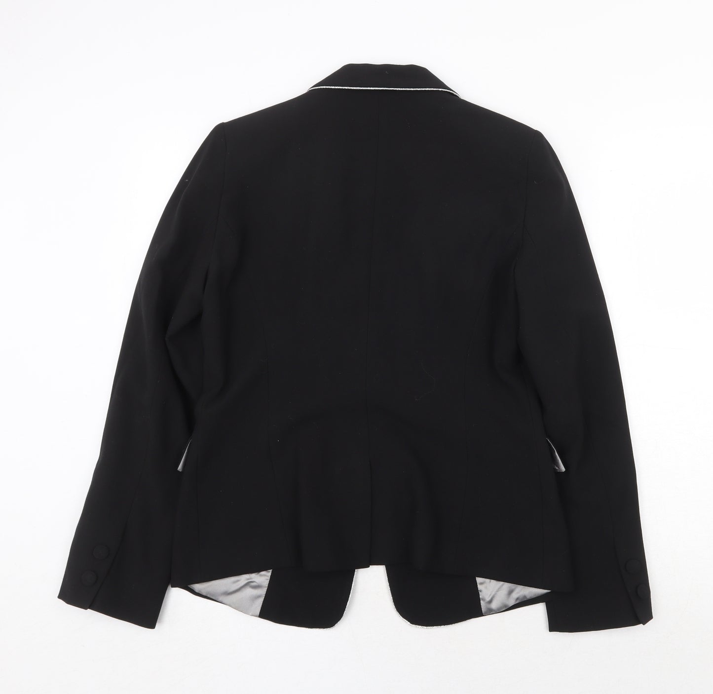 Tuchuzy Womens Black Polyester Jacket Blazer Size 14 Button