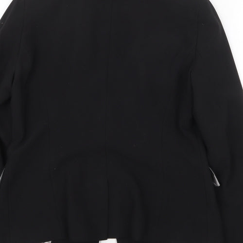 Tuchuzy Womens Black Polyester Jacket Blazer Size 14 Button