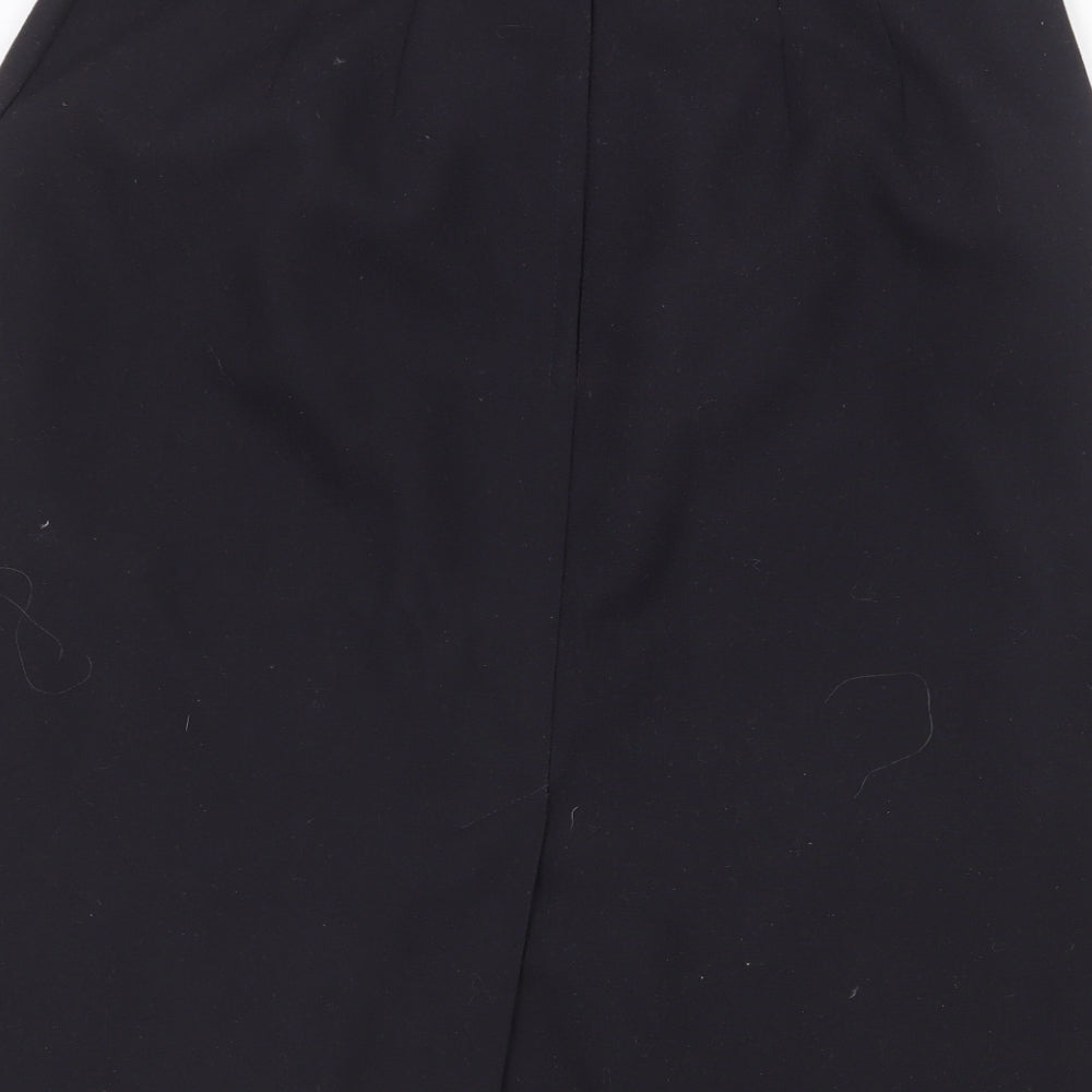 Marks and Spencer Womens Black Polyester A-Line Skirt Size 16 Regular Zip