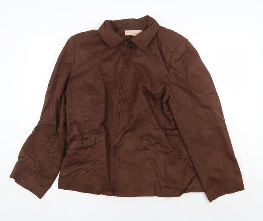 EWM Womens Brown Jacket Size 16 Zip