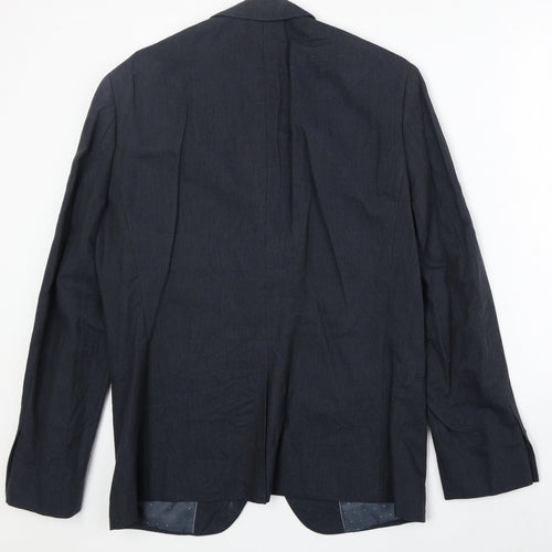 Jasper Conran Mens Blue Striped Linen Jacket Suit Jacket Size 40 Regular