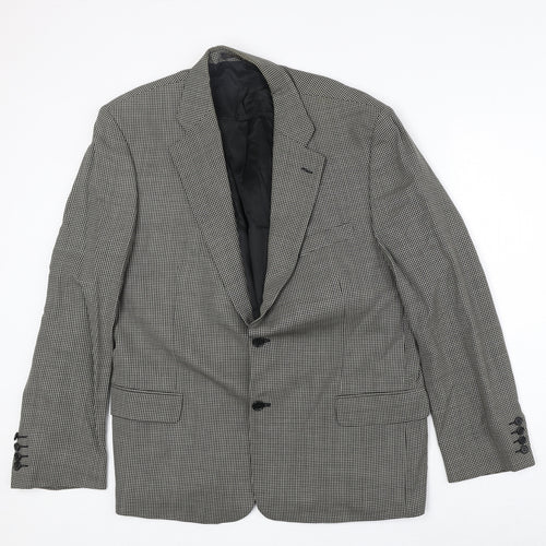 Marks and Spencer Mens Beige Geometric Wool Jacket Suit Jacket Size 44 Regular