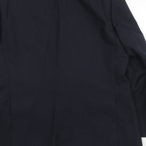 Hodges Mens Blue Striped Polyacrylate Fibre Jacket Suit Jacket Size 44 Regular