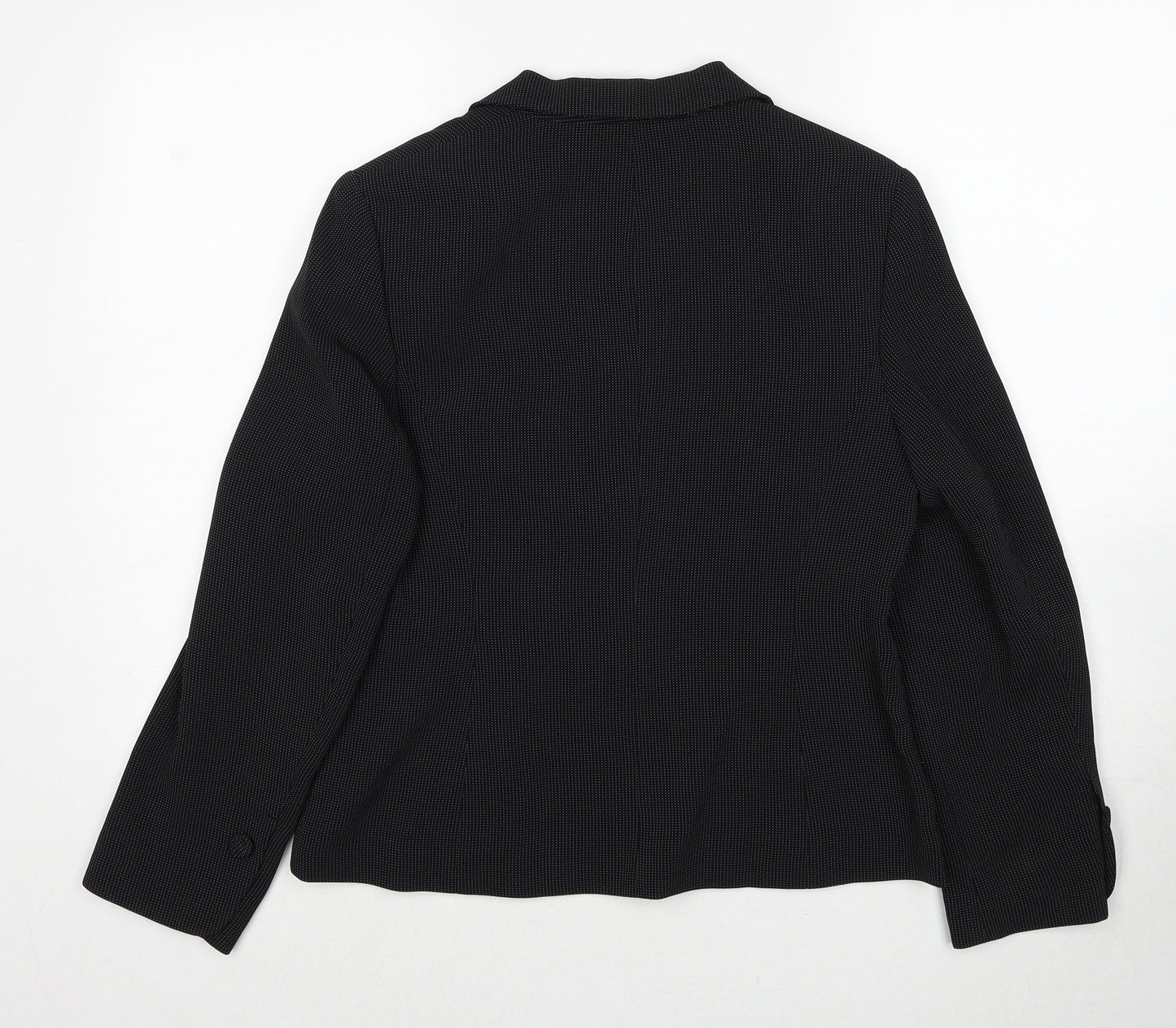 NEXT Womens Black Polka Dot Polyester Jacket Suit Jacket Size 12 Button