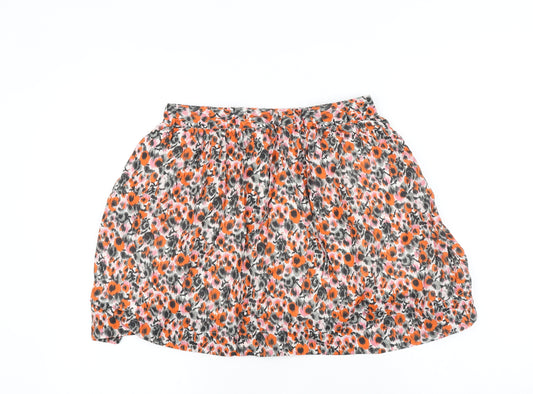 Gap Womens Multicoloured Floral Cotton Skater Skirt Size S Drawstring