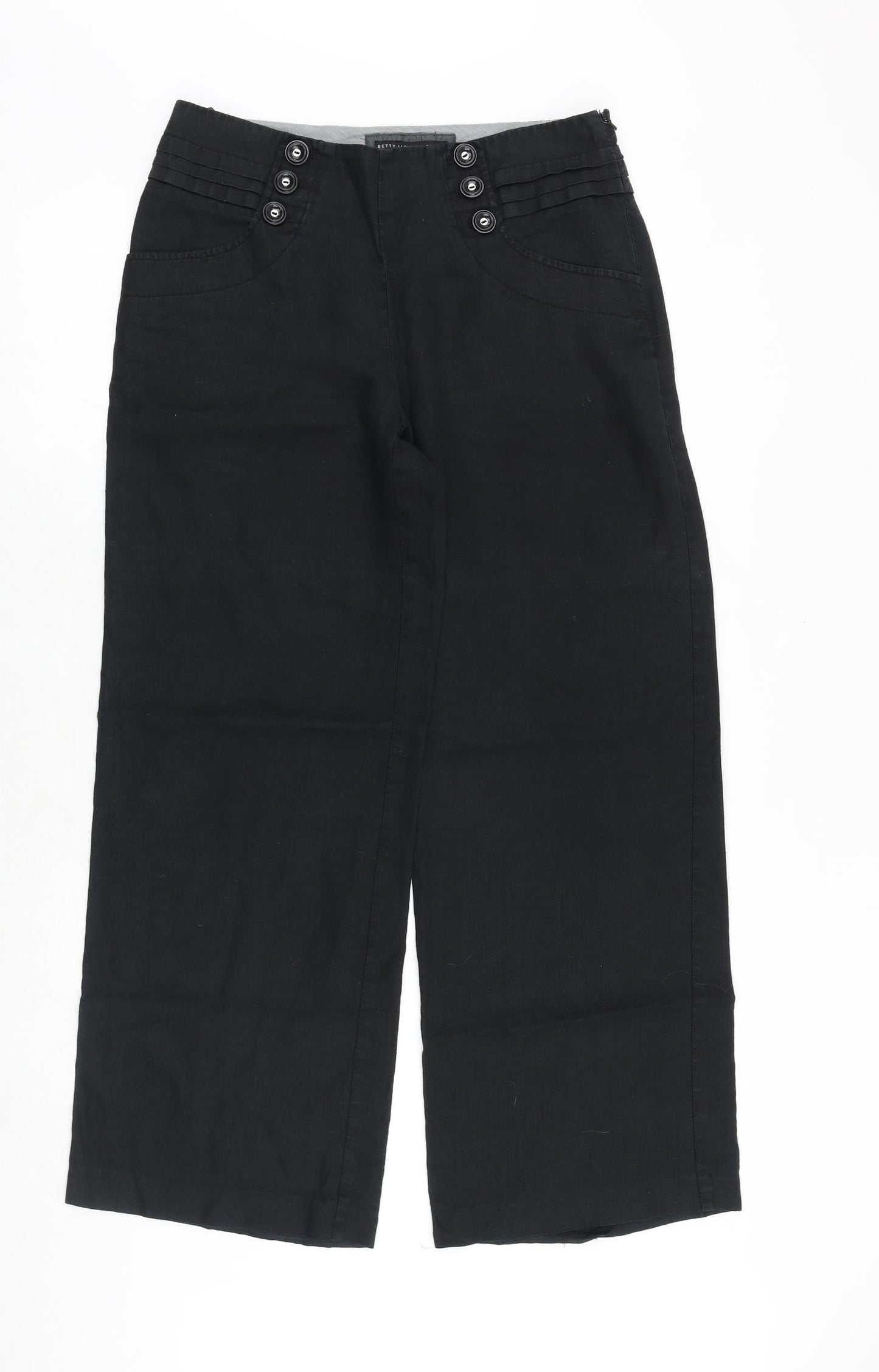 Betty Jackson Womens Blue Polyester Trousers Size 12 Regular Zip