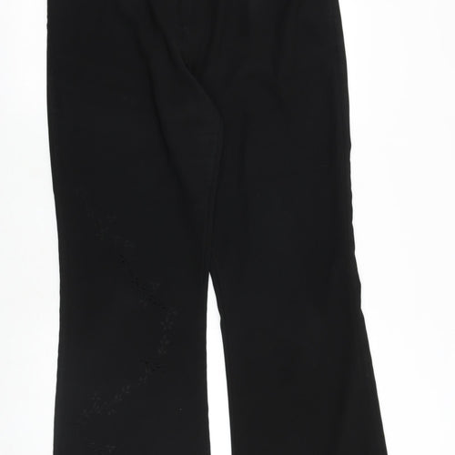 Etam Womens Black Polyester Trousers Size 16 Regular Zip