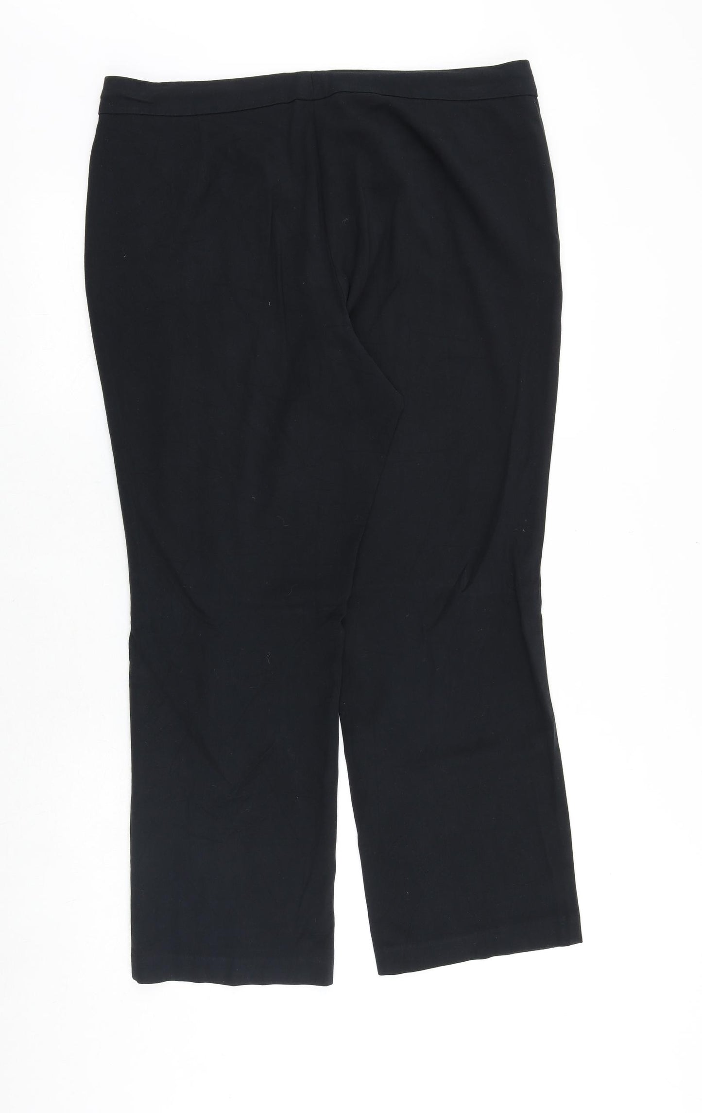 Marks and Spencer Womens Black Polyester Dress Pants Trousers Size 16 Regular Zip - Zipped Pockets