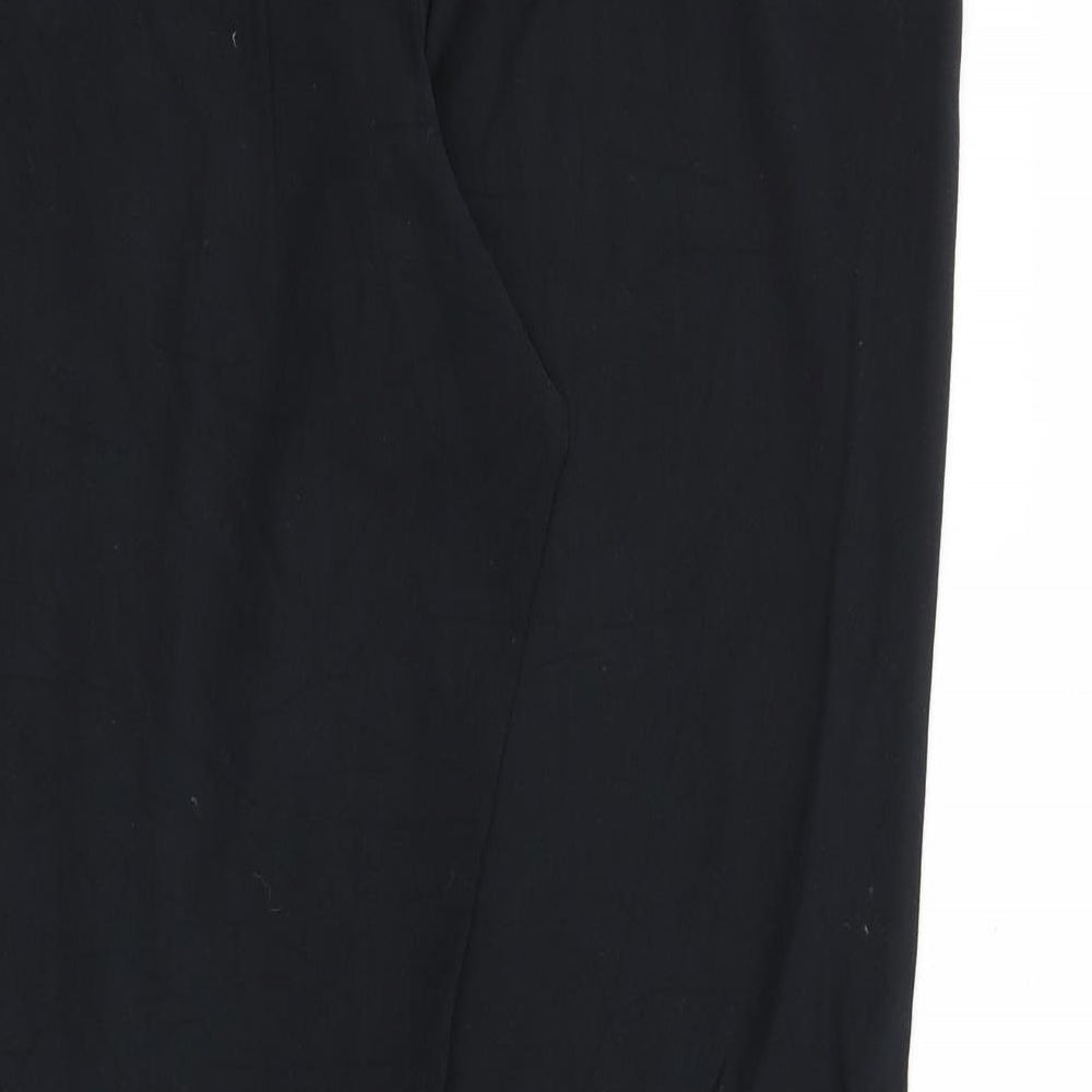 Marks and Spencer Womens Black Polyester Dress Pants Trousers Size 16 Regular Zip - Zipped Pockets