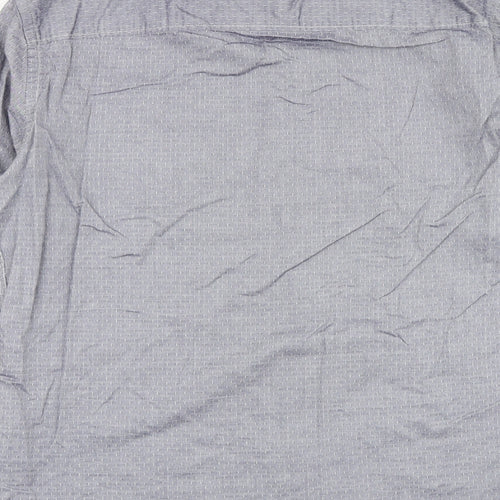 NEXT Mens Grey Geometric 100% Cotton Dress Shirt Size L Collared Button