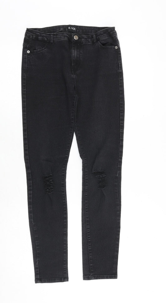 B.You Womens Black Cotton Skinny Jeans Size 27 in Regular Zip