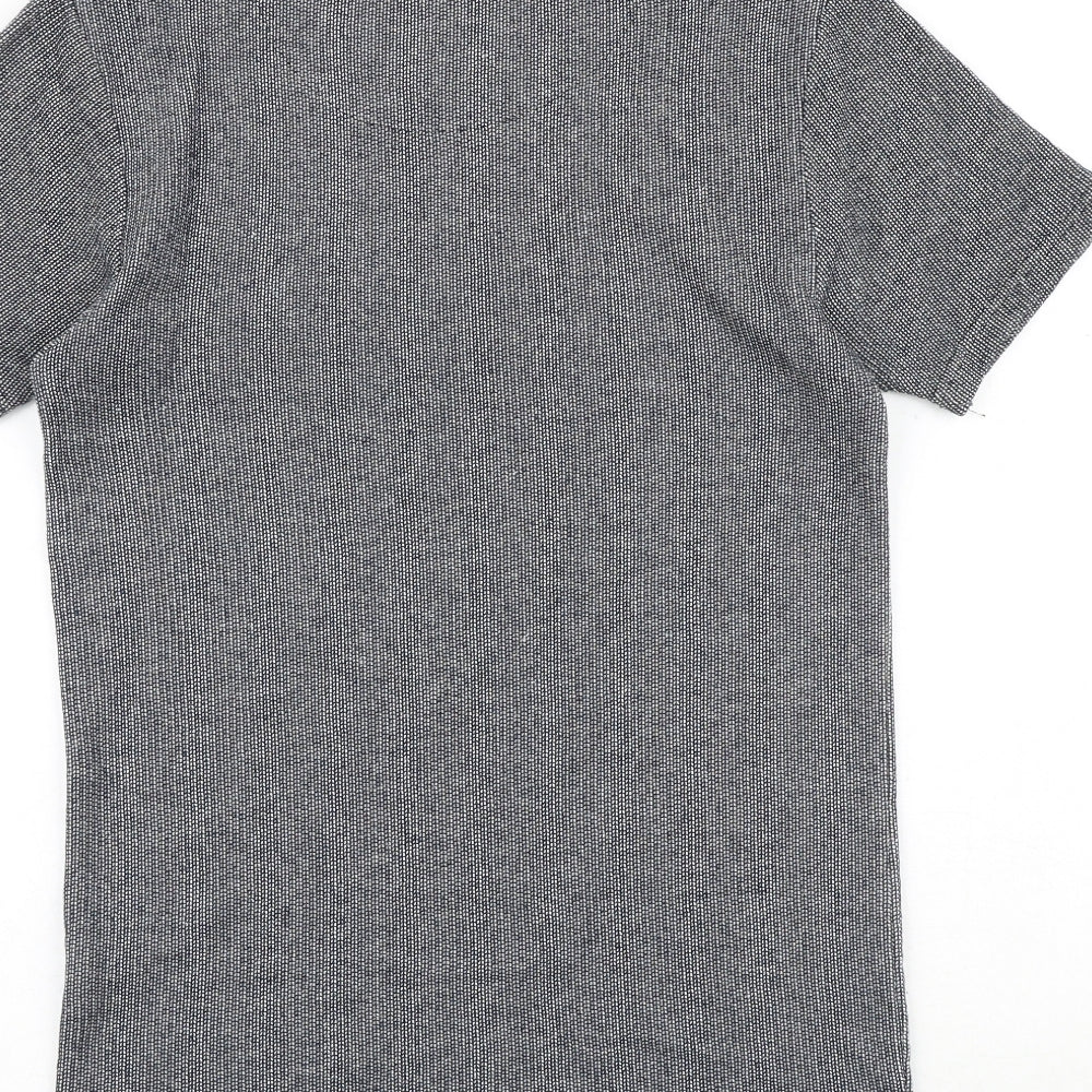 Limited Intense Mens Blue Geometric Cotton T-Shirt Size S Round Neck