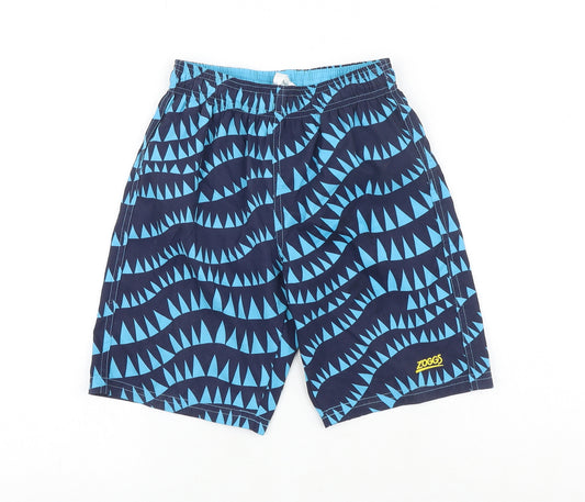 Zoggs Boys Blue Geometric Polyester Bermuda Shorts Size S Athletic
