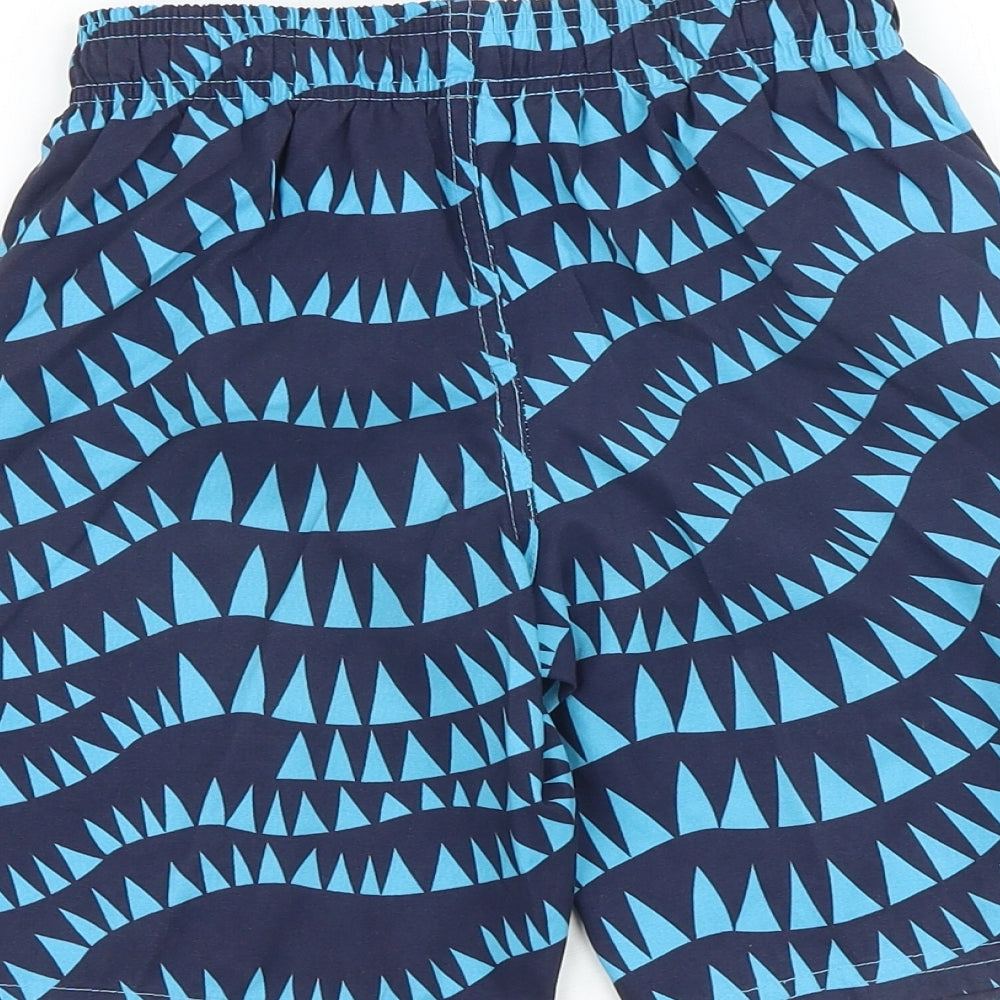 Zoggs Boys Blue Geometric Polyester Bermuda Shorts Size S Athletic