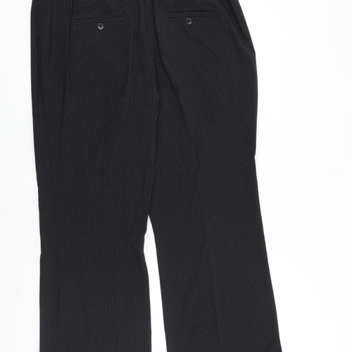 Apt. 9 Womens Black Striped Polyester Trousers Size 14 Regular Zip