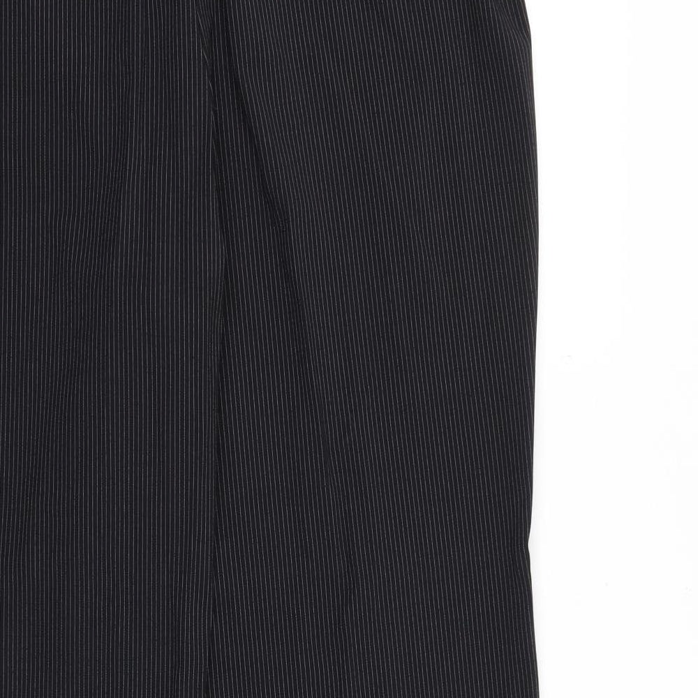 Apt. 9 Womens Black Striped Polyester Trousers Size 14 Regular Zip