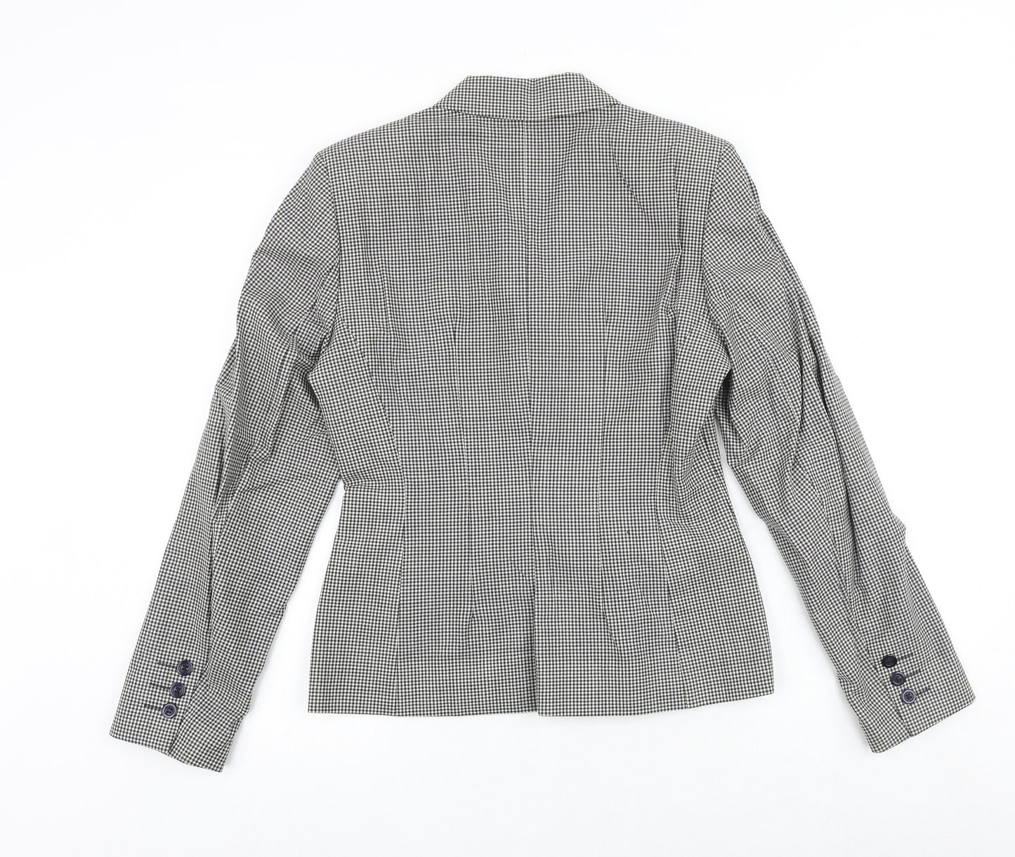 Marks and Spencer Womens Black Geometric Jacket Blazer Size 10 Button