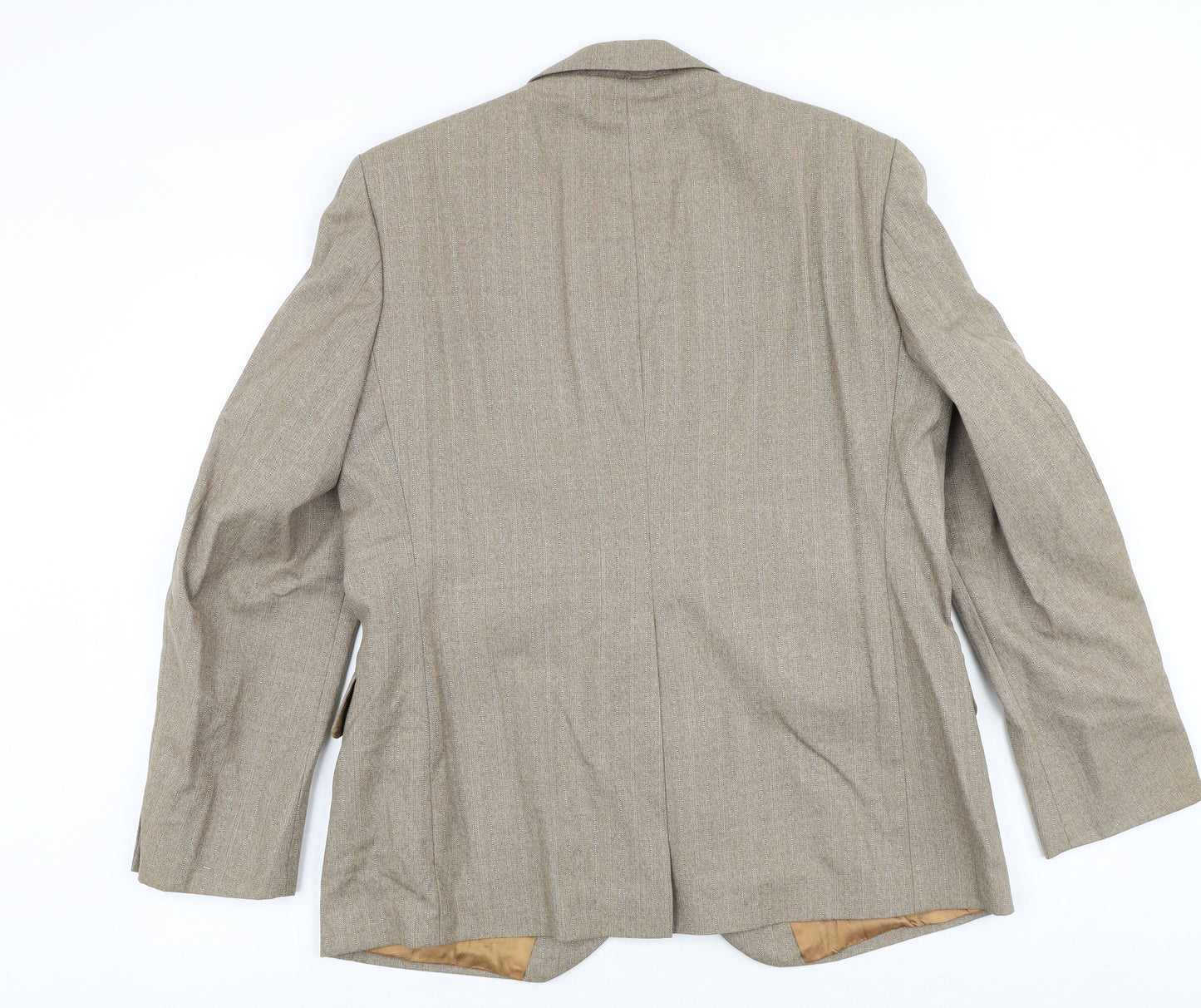 Burton Mens Brown Striped Polyester Jacket Suit Jacket Size 44 Regular