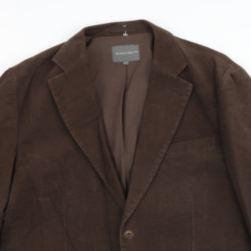 Boston Crew Mens Brown Polyester Jacket Blazer Size L Regular