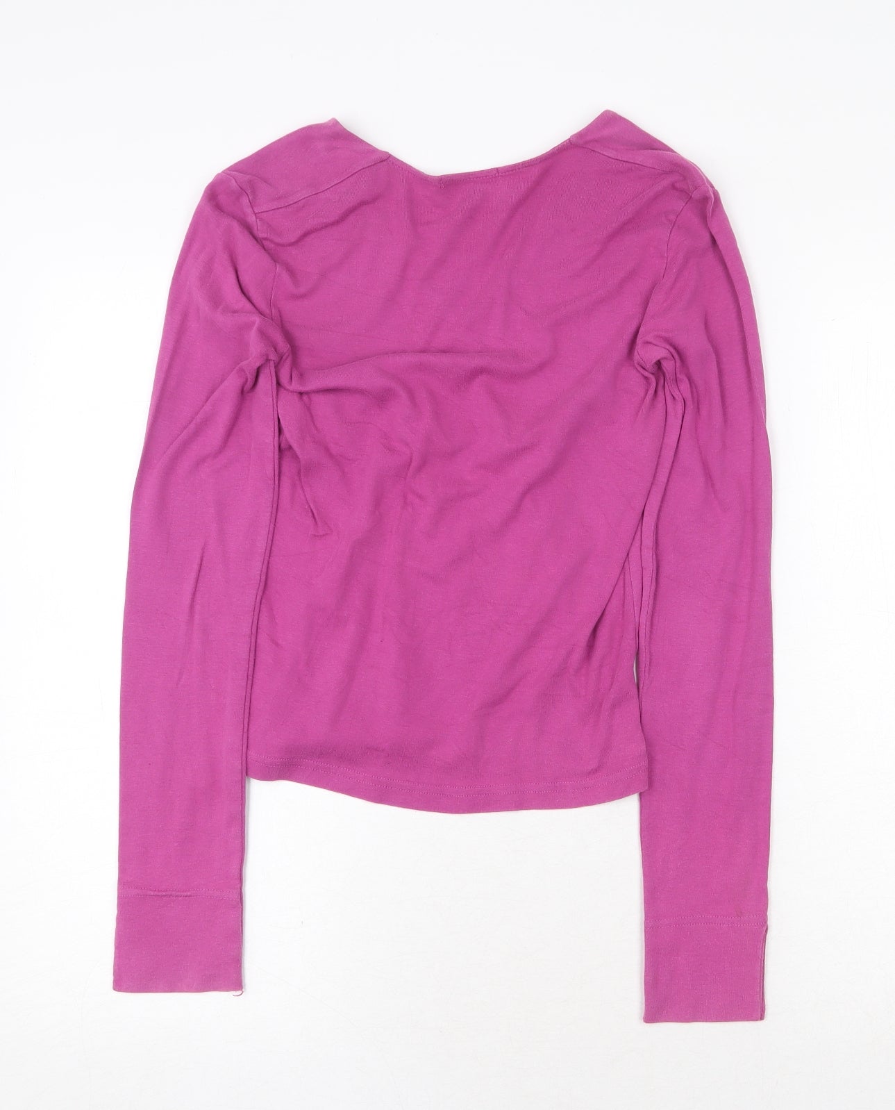 Sisley Womens Purple V-Neck Cotton Pullover Jumper Size M
